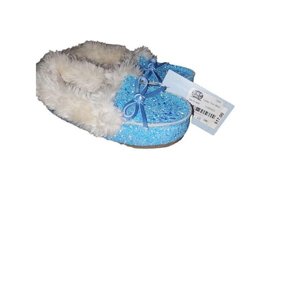 Cat & Jack Glitter Moccasins Slipper Shoes Size 8 - Picture 2 of 8